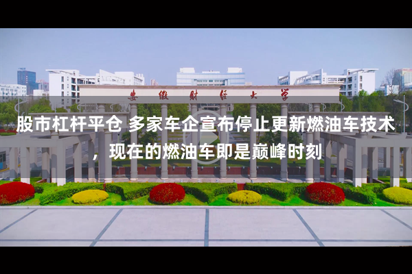 股市杠杆平仓 多家车企宣布停止更新燃油车技术，现在的燃油车即是巅峰时刻