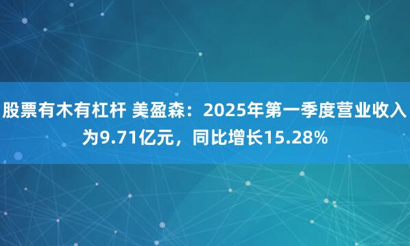 股票有木有杠杆 美盈森：2025年第一季度营业收入为9.71亿元，同比增长15.28%